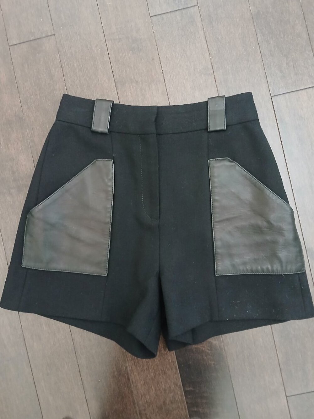 Proenza Schouler Edgy Chic Wool & Leather Shorts Size 2